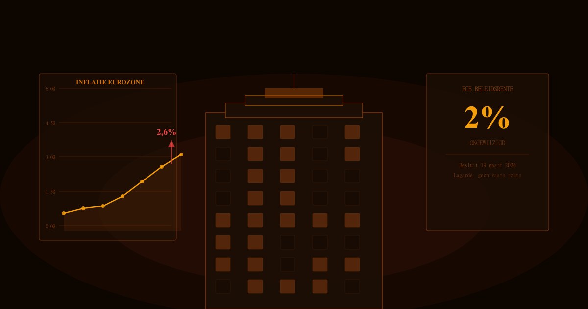 ECB houdt rente op 2 procent maar verhoogt inflatieprognose naar 2,6 procent door energieschok Midden-Oosten